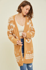 Gold Print Fuzzy Cardigan