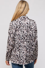 Black Abstract Animal Print Maternity Blouse