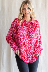 Red Abstract Animal Print Maternity Blouse