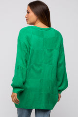 Green Chunky Knit Oversized Maternity Cardigan