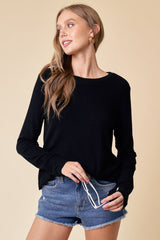 Black Soft Knit Long Sleeve Maternity Top