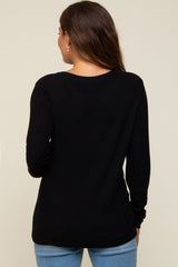 Black Soft Knit Long Sleeve Maternity Top