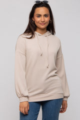 Taupe Ribbed Hooded Top