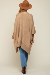 Beige Draped Cable Knit Dolman Sleeve Maternity Cardigan