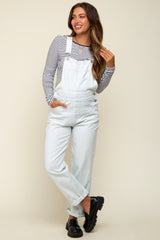 Light Blue Cuffed Denim Maternity Overalls