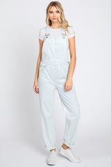 Light Blue Cuffed Denim Maternity Overalls