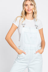 Light Blue Cuffed Denim Overalls