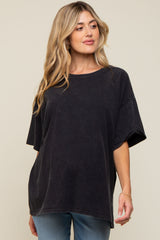 Black Faded Oversized Maternity T-Shirt