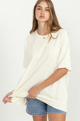 Cream Oversized Maternity T-Shirt