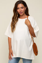 Cream Oversized Maternity T-Shirt