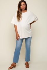 Cream Oversized Maternity T-Shirt