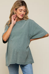 Sage Faded Oversized Maternity T-Shirt