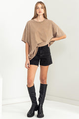 Mocha Faded Oversized T-Shirt