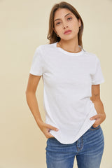 Ivory Slub Knit Cropped Maternity T-Shirt