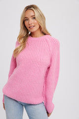 Pink Basic Chunky Knit Sweater