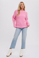 Pink Basic Chunky Knit Sweater