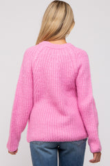 Pink Basic Chunky Knit Maternity Sweater