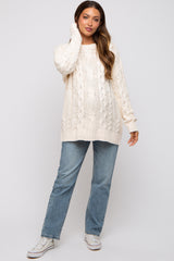 Cream Chunky Cable Knit Maternity Sweater