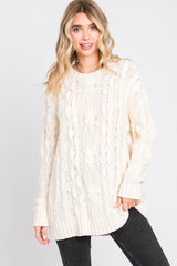 Cream Chunky Cable Knit Maternity Sweater