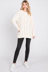 Cream Chunky Cable Knit Sweater