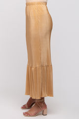 Taupe Plisse Maxi Skirt