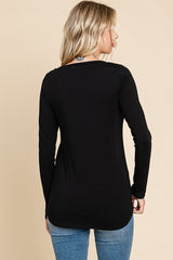 Black Basic Long Sleeve Top