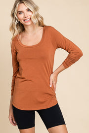 Rust Basic Long Sleeve Top