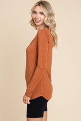 Rust Basic Long Sleeve Top