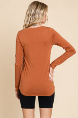 Rust Basic Long Sleeve Top