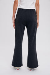 Charcoal Faux Fur Lined Flare Lounge Pants