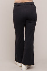 Charcoal Faux Fur Lined Maternity Flare Lounge Pants