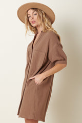 Mocha Mini Shirt Dress