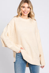 Cream Exposed Seam Maternity Sweater