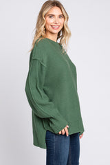 Olive Exposed Seam Sweater