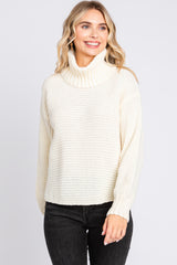 Cream Chunky Knit Turtle Neck Sweater