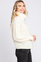 Cream Chunky Knit Turtle Neck Sweater