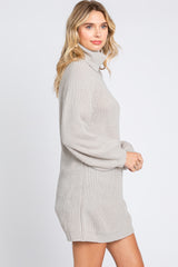 Heather Grey Turtleneck Sweater Mini Dress