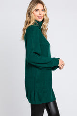 Forest Green Turtleneck Sweater Mini Dress