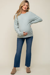 Mint Green Long Sleeve Maternity Top