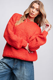 Coral Chunky Loose Knit Sweater