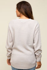 Cream Knit Pullover Maternity Sweater