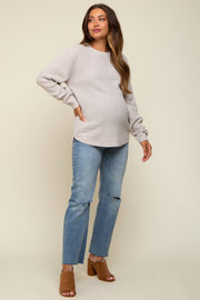 Cream Knit Pullover Maternity Sweater