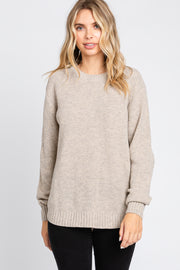 Cream Knit Pullover Sweater