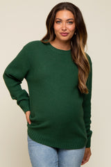 Hunter Green Knit Pullover Maternity Sweater