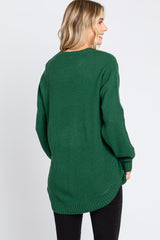 Hunter Green Knit Pullover Sweater