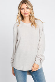 Beige Knit Pullover Sweater