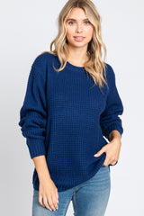 Navy Knit Pullover Maternity Sweater