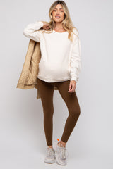 Brown Basic Maternity Leggings