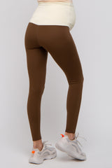 Brown Basic Maternity Leggings