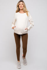 Brown Basic Maternity Leggings